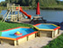 Piscinas infantiles de madera pintadas
